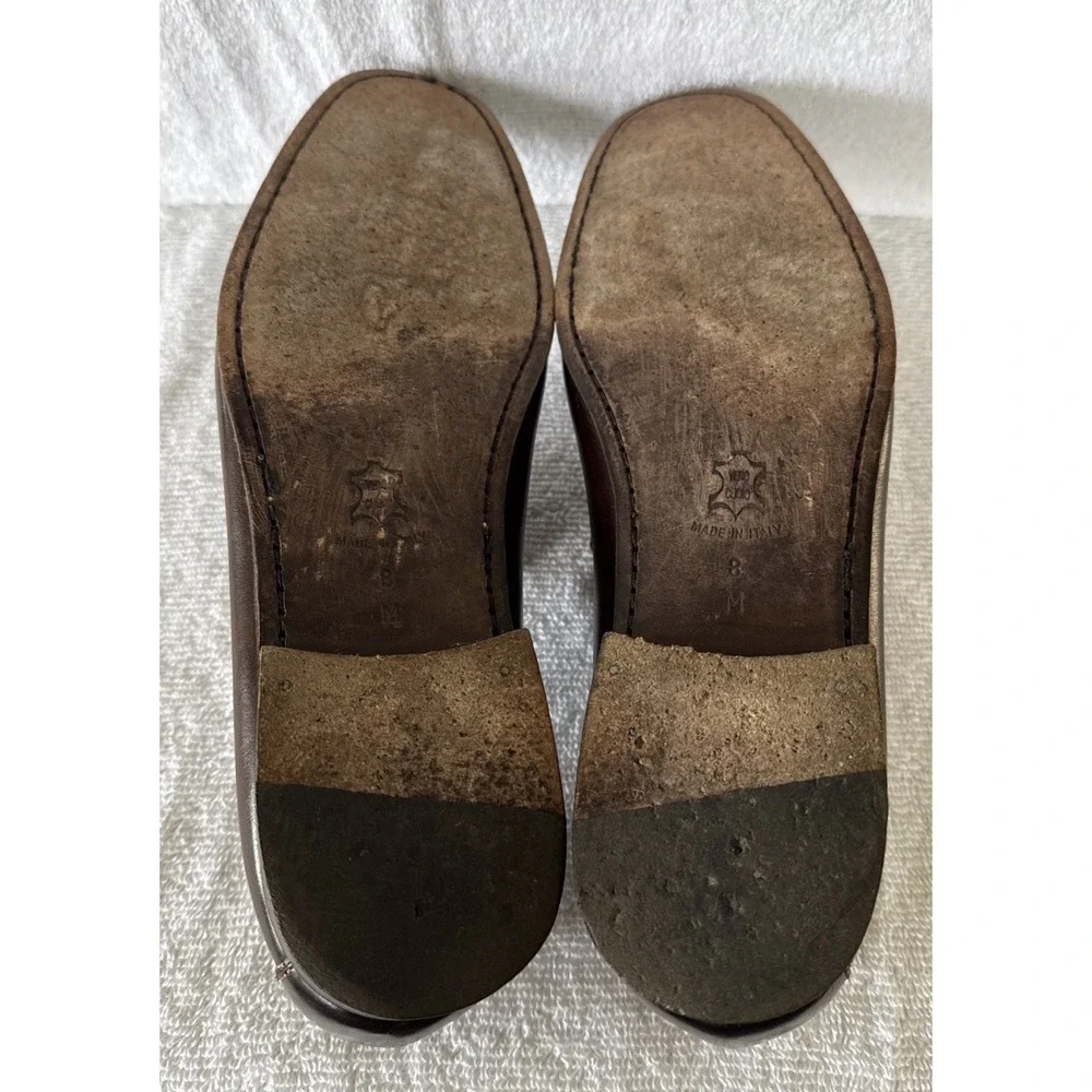 Donald J Pliner Men's Brown Leather Horsebit Loafers Italian Drivers Size 8M